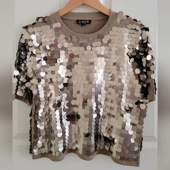 NWT J. Crew Collection sequin-embellished T-shirt, size XS - Picture 6 of 9
